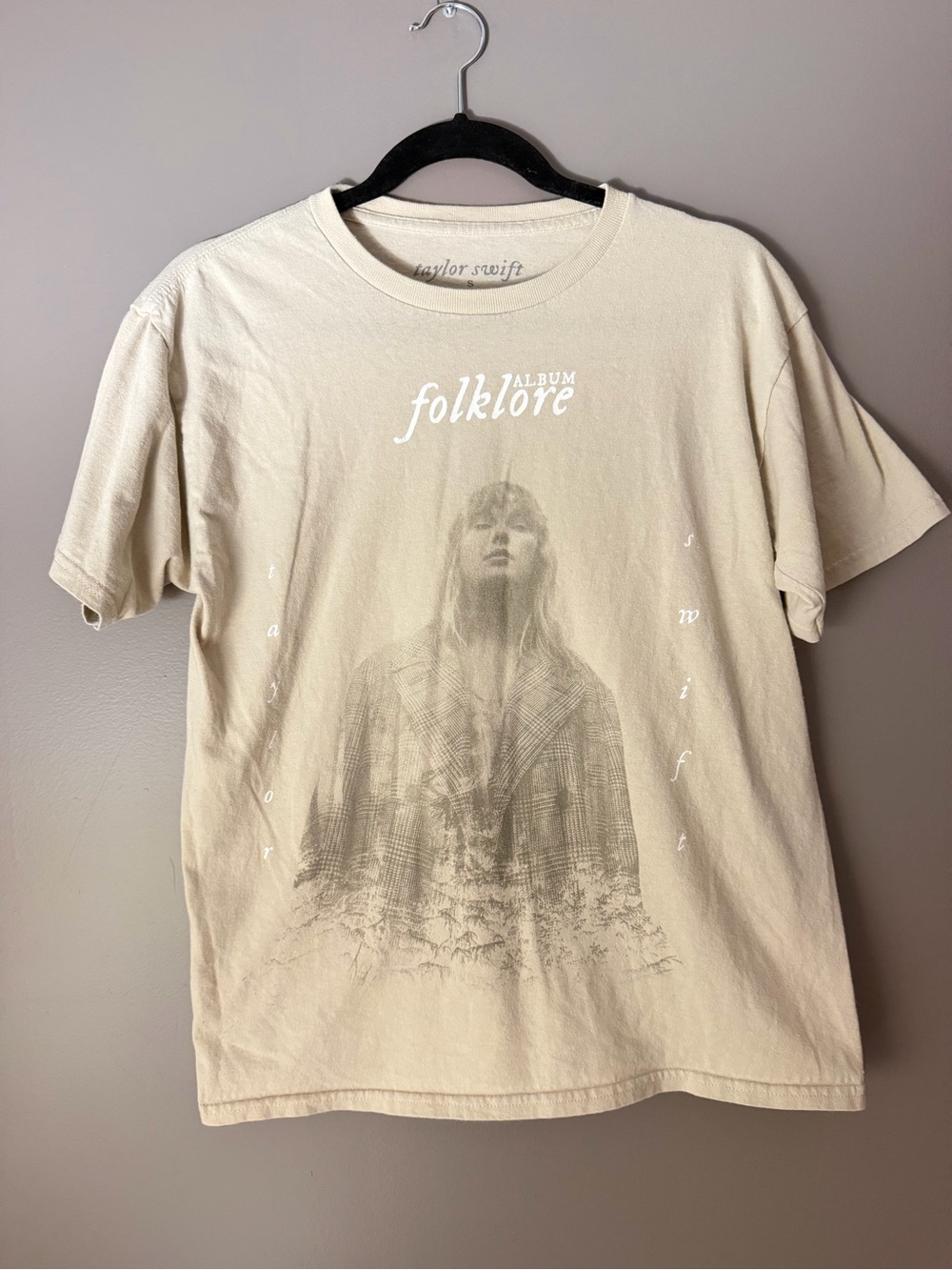 Taylor Swift Beige 'folklore' Graphic Short Sleeve Tee Clandestine meeting